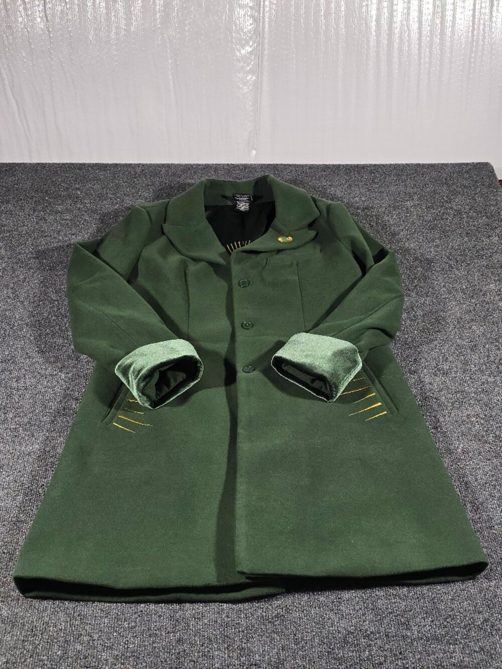 Our Universe Wicked Oz Emerald City Coat Men's Medium Green Faux Fur Wizard